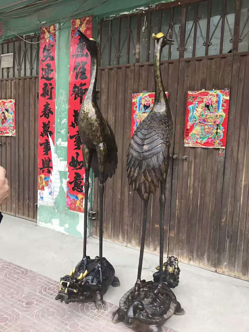 纯铜大号鹤铜龙龟蜡台烛台鹤镇宅招财铜器动物家居客厅庭院摆件