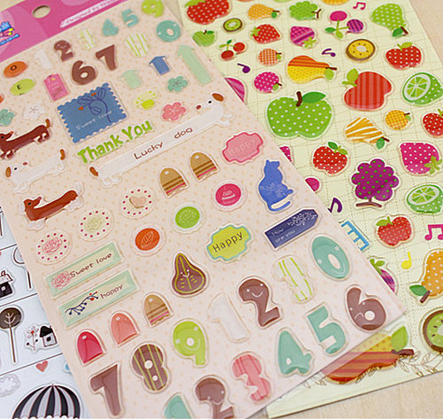 水晶立体贴纸 日记本装饰可爱相册手帐贴画 奖励贴纸 满58元包邮