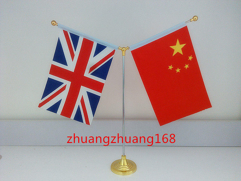 包邮英国办公桌旗各国国旗谈判旗中国英国会议旗签字旗办公旗桌旗