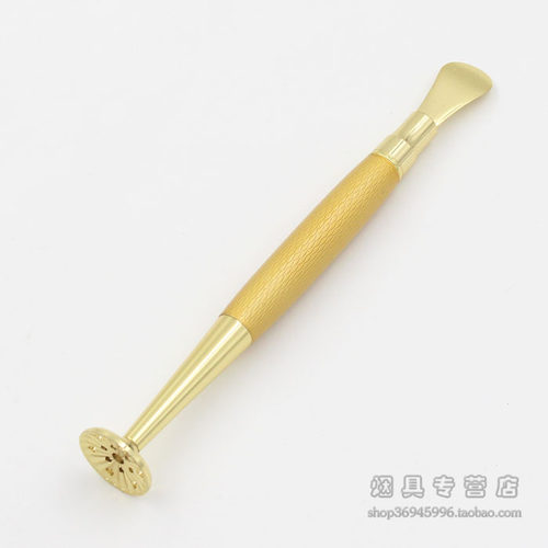 正品8deco 2016新款传奇系列凹勺镂花防熄火烟斗压棒金属亮金色