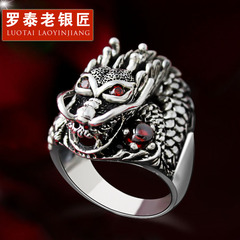 Vintage leading Thai silver ring 925 Silver jewelry City boy finger ring single domineering personality men''s rings