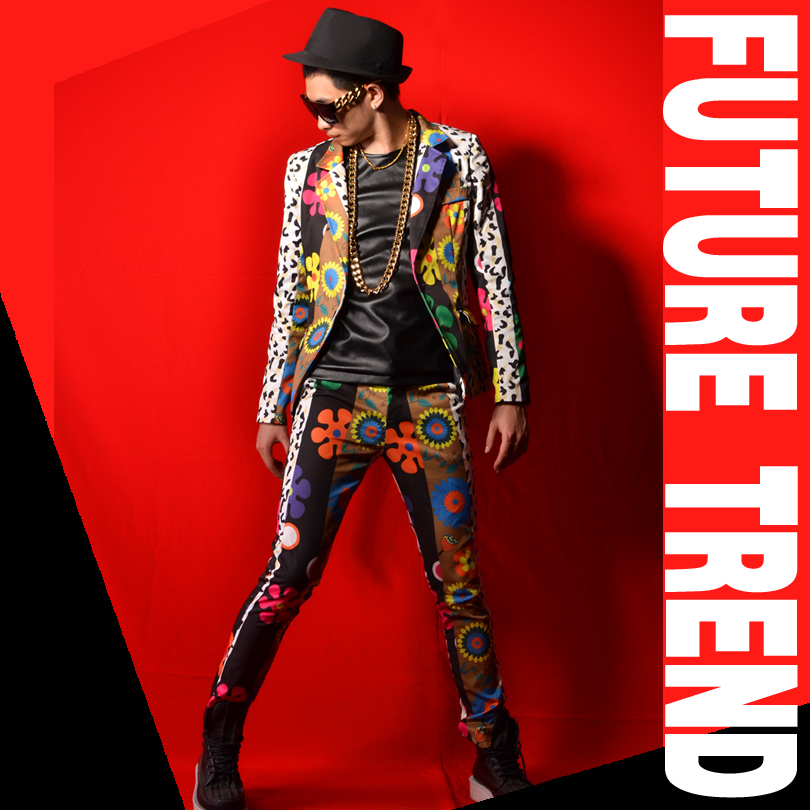 彩色花朵系列西装套系，视觉到位，套装搭配气场强大，限量发售！超高性价比！