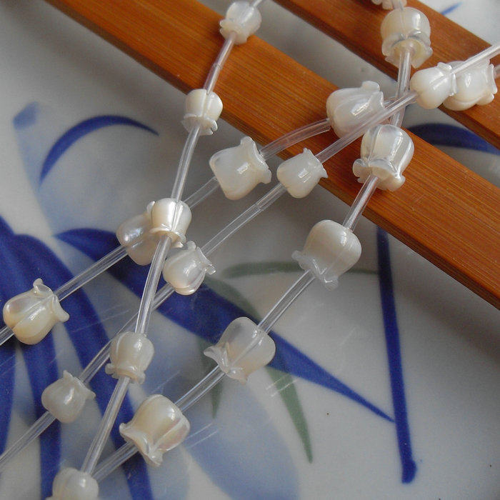 6-8mm铃兰花 马蹄螺铃兰花贝壳花苞 diy饰品材料配件