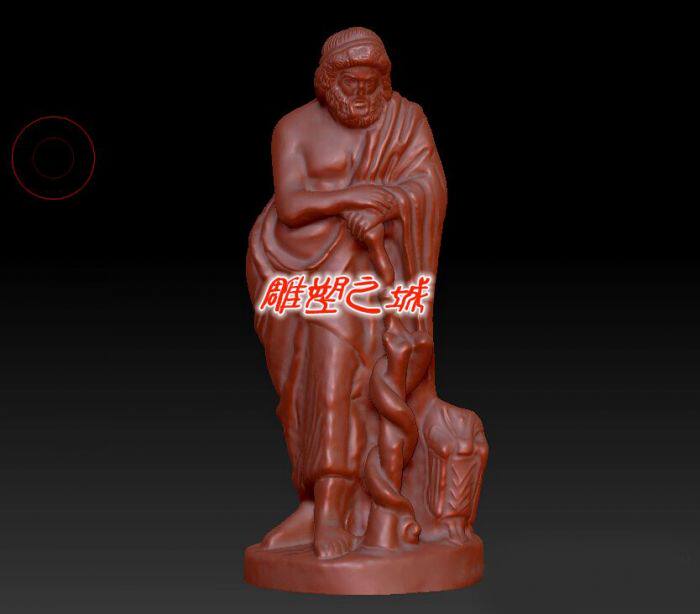 圆雕图 三维立体图  stl文件 西方人物图   医药神 阿斯克勒庇俄