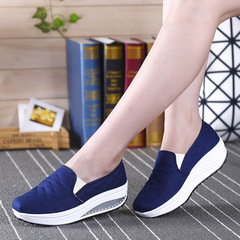 MI Ka 2015 summer canvas shake shoes Korean version flows increased leisure platform shoes feet lazy shoes women