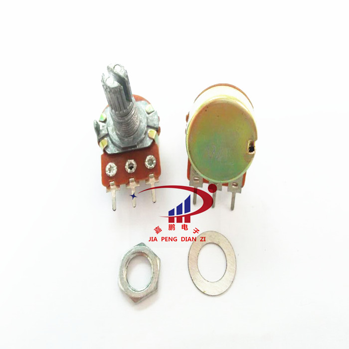 台湾碳膜片单联功放 音响电位器B10K 柄长15MM 中心定位