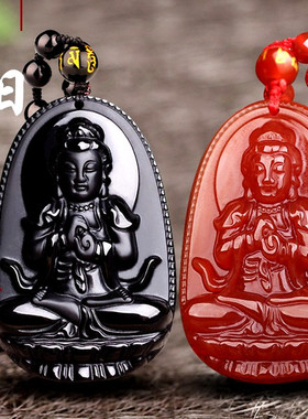 黑曜石大日如来吊坠属羊属猴人守护神吊坠项链2026年本命佛挂件