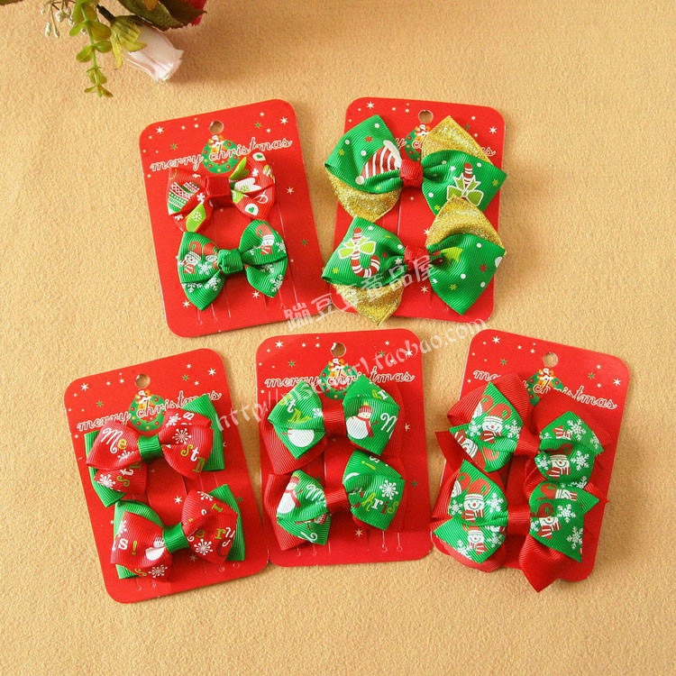 女童秋冬新年头饰礼物发夹