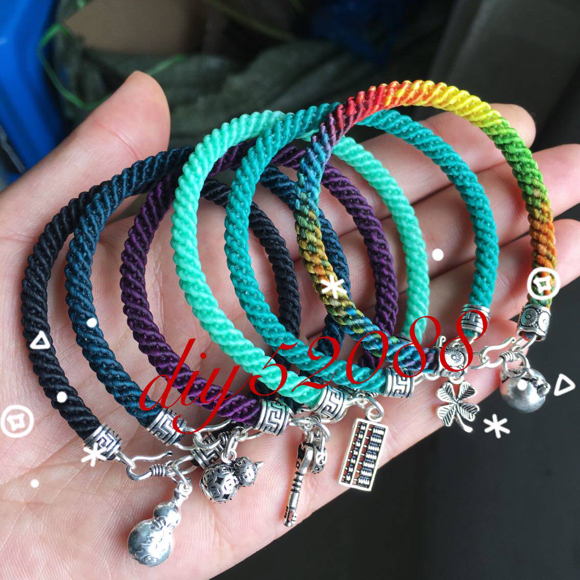 薇丝娜娜 泰蜡玉米结手绳 diy个性手工定制饰品 男女情侣手链