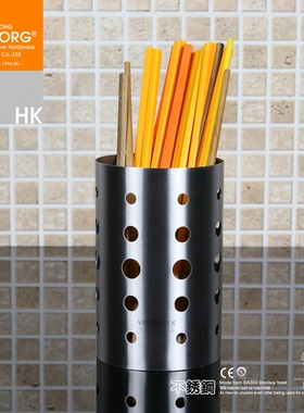 【域堡】304不锈钢筷子筒圆孔筷子笼厨具置物架餐具筒OS-6372