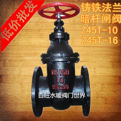 铸铁暗杆法兰闸阀Z45T-10闸阀