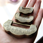 横开挂锁 复古锁古式 影视道具锁做旧婚嫁锁具 中式 百年好合仿古锁