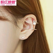 Empress pink genuine Pearl Jewelry rhinestone Butterfly bone clip earrings ear nail ear ear ear clip ring twin set women