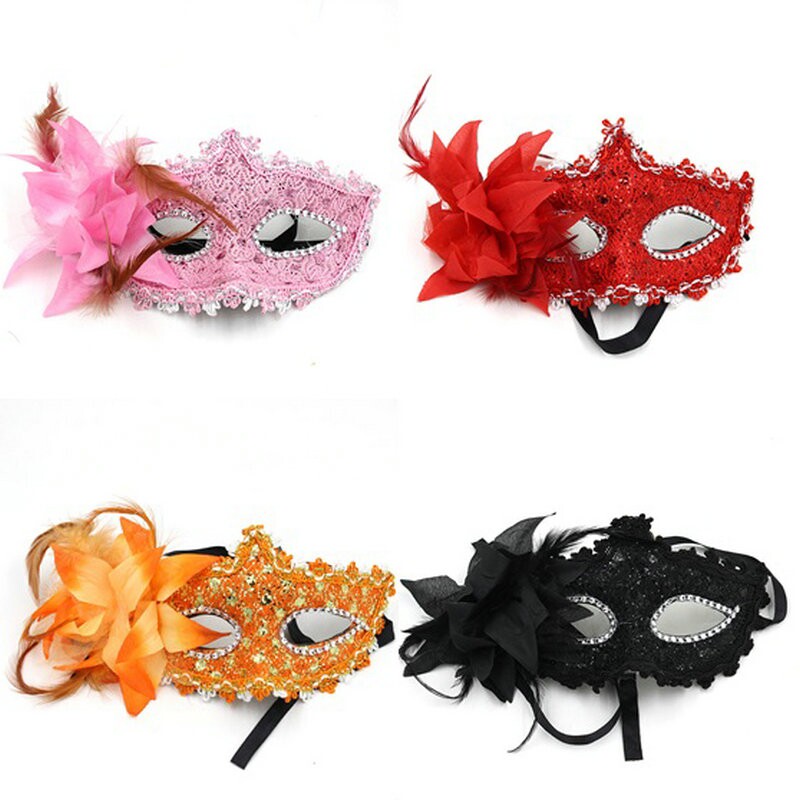 五娃争福化妆舞会公主面具万圣节装饰半脸女威尼斯蕾丝面具cos