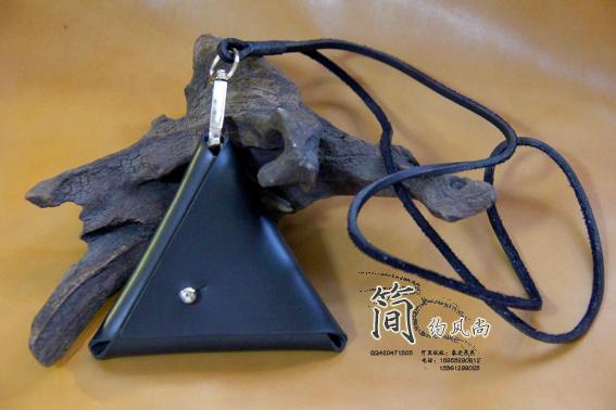 护身符包 头层牛皮/三角形零钱包/真皮零钱包 个性 真皮项链挂坠