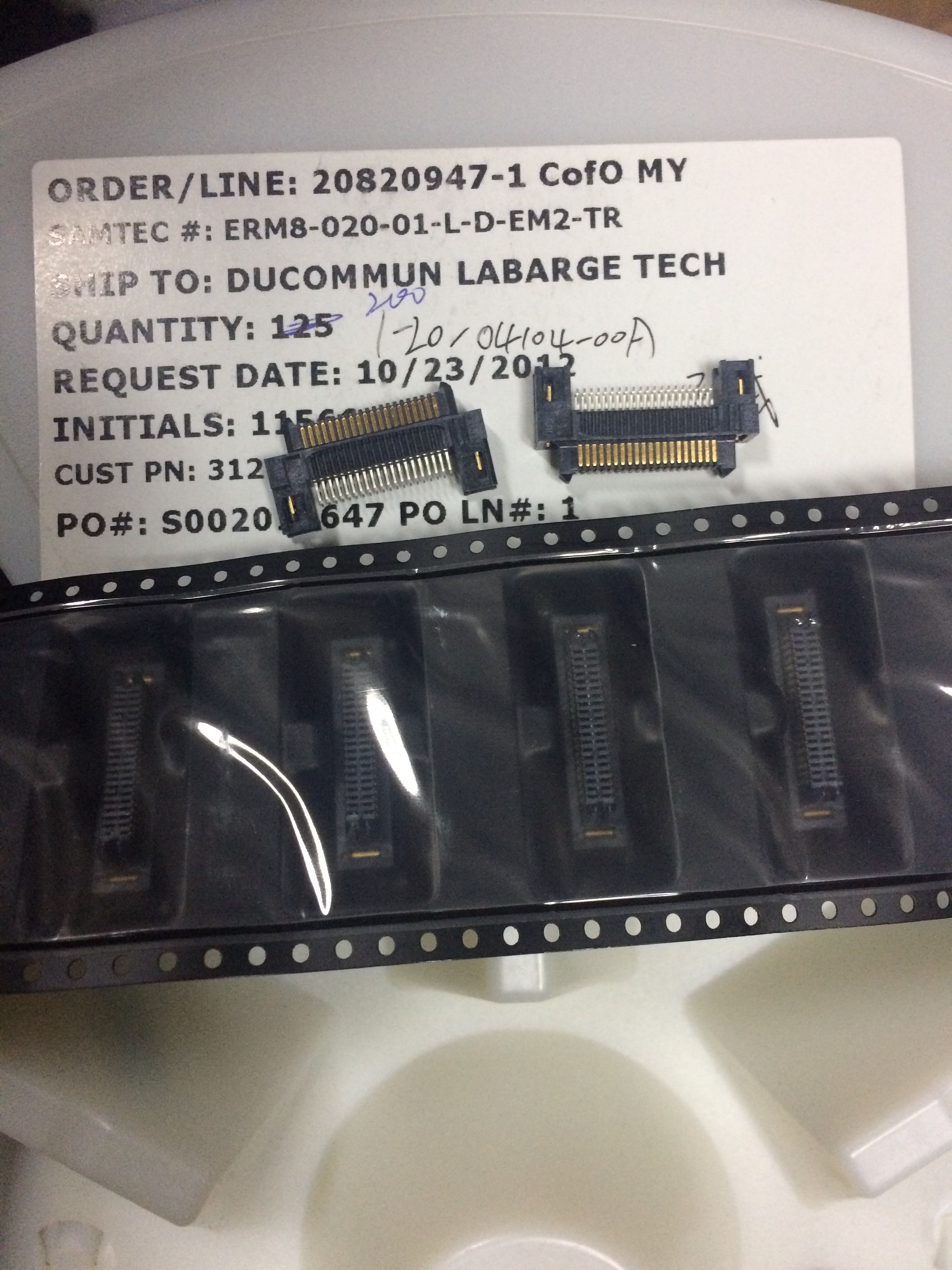 SAMTEC/申泰 ERM8-020-01-L-D-EM2-TR 精工连接器 40P 深圳仓储