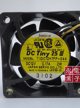 日本伺服 TUDC12H7FP-044 6CM/6025 12V 0.17A 2W 机箱服务器风扇