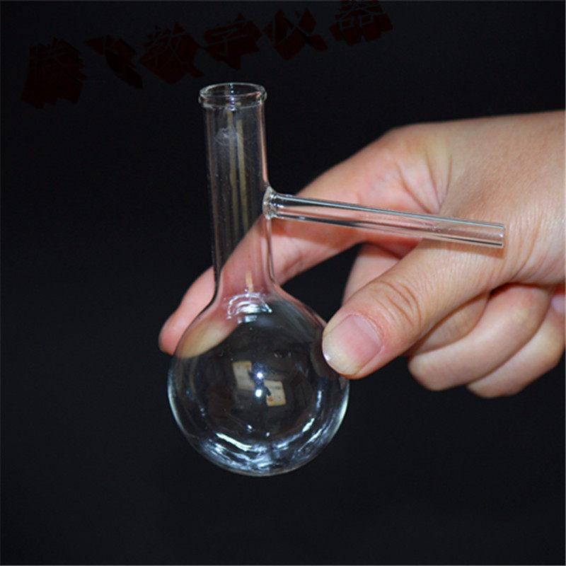 加厚高硼硅厚料 玻璃蒸馏烧瓶50ml 具支烧瓶反应瓶 化学实验器材