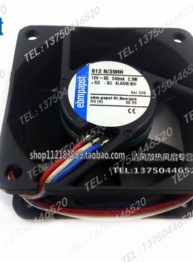 ebm-papst TYP 612 N/39HH 12V 240MA 2.9W 6025 6CM 双滚珠风扇
