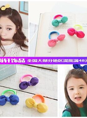 糖果色兔耳朵饰品店蝴蝶结发圈