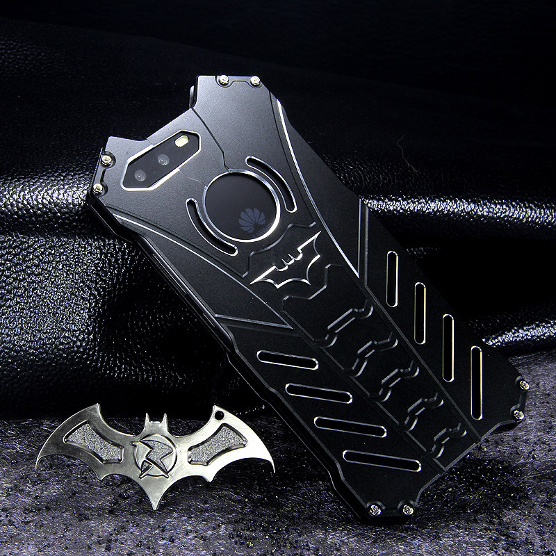 R-Just Batman Shockproof Aluminum Shell Metal Case with Custom Batarang Stent for Huawei P10 & Huawei P10 Plus