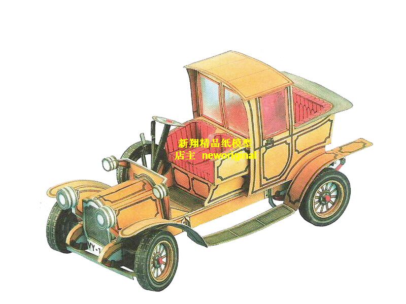 b 1912年Packard老爷车老式汽车模型