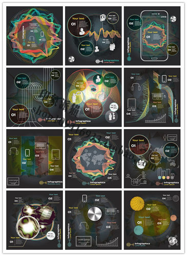 矢量设计素材 信息图表Infographic表格手机线条UI图标模板EPS