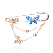 Mail ya na Korea rhinestones Butterfly pin Korean luxury corsage Korean fashion brooch shawl chain