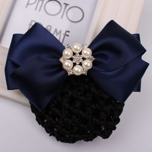 头花职业头花发夹护士酒店职员用发网职业头花发饰工作头花发网夹