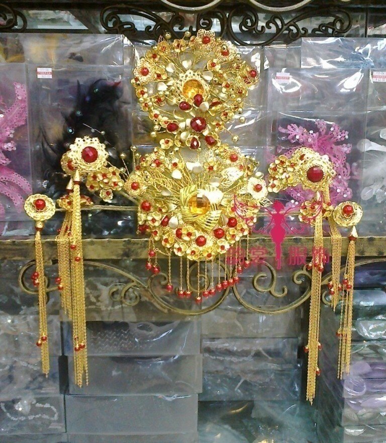 手工精美汉服女古装凤冠霞帔古装头饰 影楼拍照结婚古装发饰