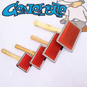 宠物针梳木柄红皮梳狗狗梳子猫梳毛刷子钢针梳造型梳服装毛领梳子