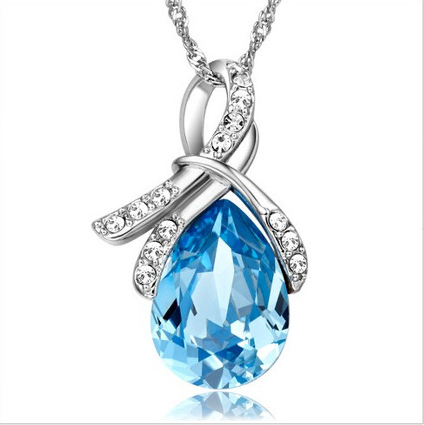 热卖饰品 奥地利水晶吊坠 风情涌动 韩版新款天使之泪项链