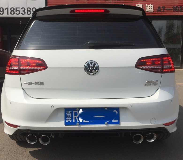 大众高尔夫7 Rline 改装MRG排气管 7.5 GTI 阀门中尾段 跑车声浪
