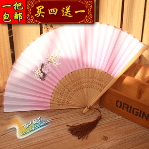 中国风真丝女扇子折扇 高档礼品扇 日式和风扇热卖【送礼盒】