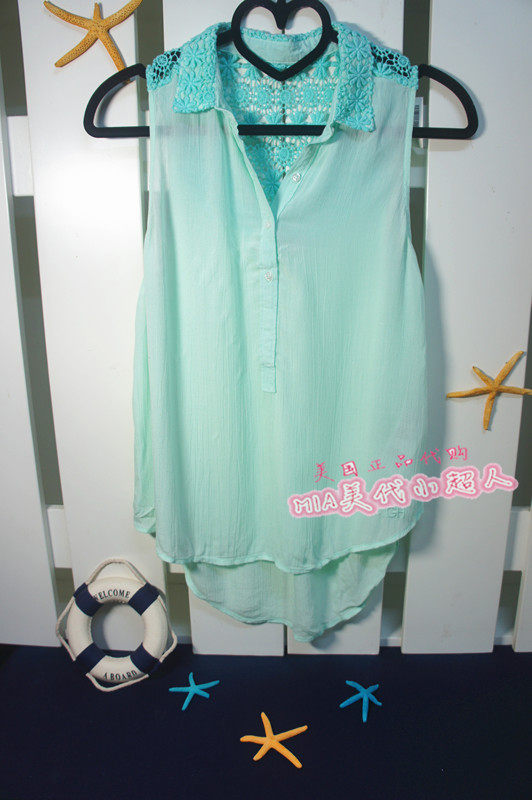 [Shanghai spot] U.S.A Gilly hicks Female models Sleeveless Lace sexy Elegant Chiffon shirt jacketin the Women's clothing/Boutique , Lace shirt/Chiffon shirt  category - from Buy2taobao.com to provide professional Taobao agent buy service
