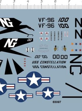 1/144 F-4J 战机水贴纸 63097 7*10cm