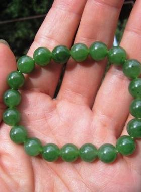 25克和田玉碧玉阳绿手链（色彩艳丽，黑点少）