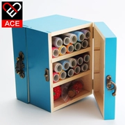 Hộp may gỗ ACE đặt hộp chỉ may hộ gia đình bằng gỗ hai lớp hộp may DIY công cụ lưu trữ túi gỗ - Công cụ & vật liệu may DIY