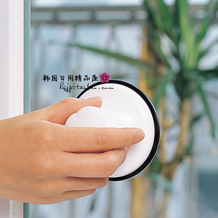 韩国进口吸盘浴室扶手白色圆形玻璃门把手推拉门阳台门窗拉手