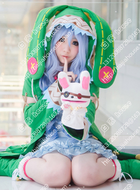 约会大作战 隐居者 四糸乃 四系乃 加纳红叶冰蓝色长卷发COS假发