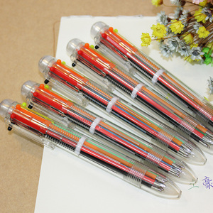 土豪熊文具创意可爱多色圆珠笔彩色黑色原珠笔按动伸缩笔满95包邮