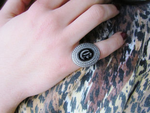 【现货】Vintage古着 1920年代 黑钻纯银戒指 尾戒