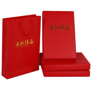 精品羊绒衫礼品盒纸盒羊绒围巾披肩手提袋毛衫毛裤包装袋送礼用