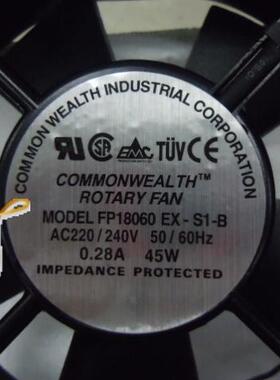 FP18060EX-S1-B 全新正品18060 AC220V 轴流大风量散热风机风扇