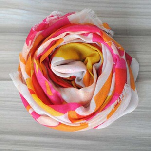 秋冬保暖软滑戒指绒200支羊毛水溶斜纹软糯戒指毛绒花色围巾B