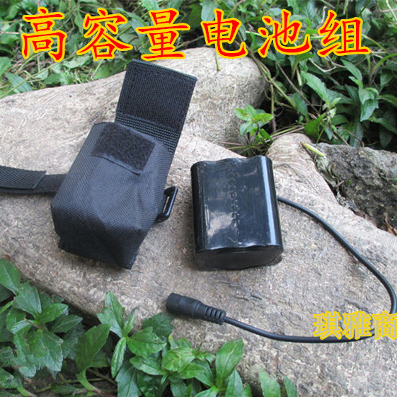 自行车灯前灯锂电池组DC接口高容量8.4V强光手电移动电源硅胶防水