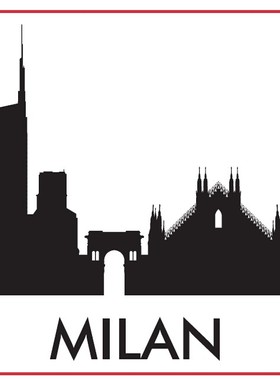 定制 意大利米兰城市剪影纪念品 创意冰箱贴磁贴20442