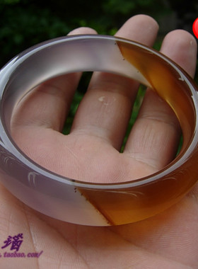 巴西玛瑙纹理俏色通透玉髓手镯