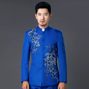 Trung Sơn trang phục sequin mới phong cách Trung Quốc Trang phục hợp xướng sân khấu mỏng Trang phục nam ca sĩ chủ trang phục - Trang phục dân tộc