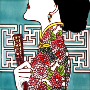 中国风格手绘瓷板画，陶瓷画，无框画，外宾礼品，商务会议礼品